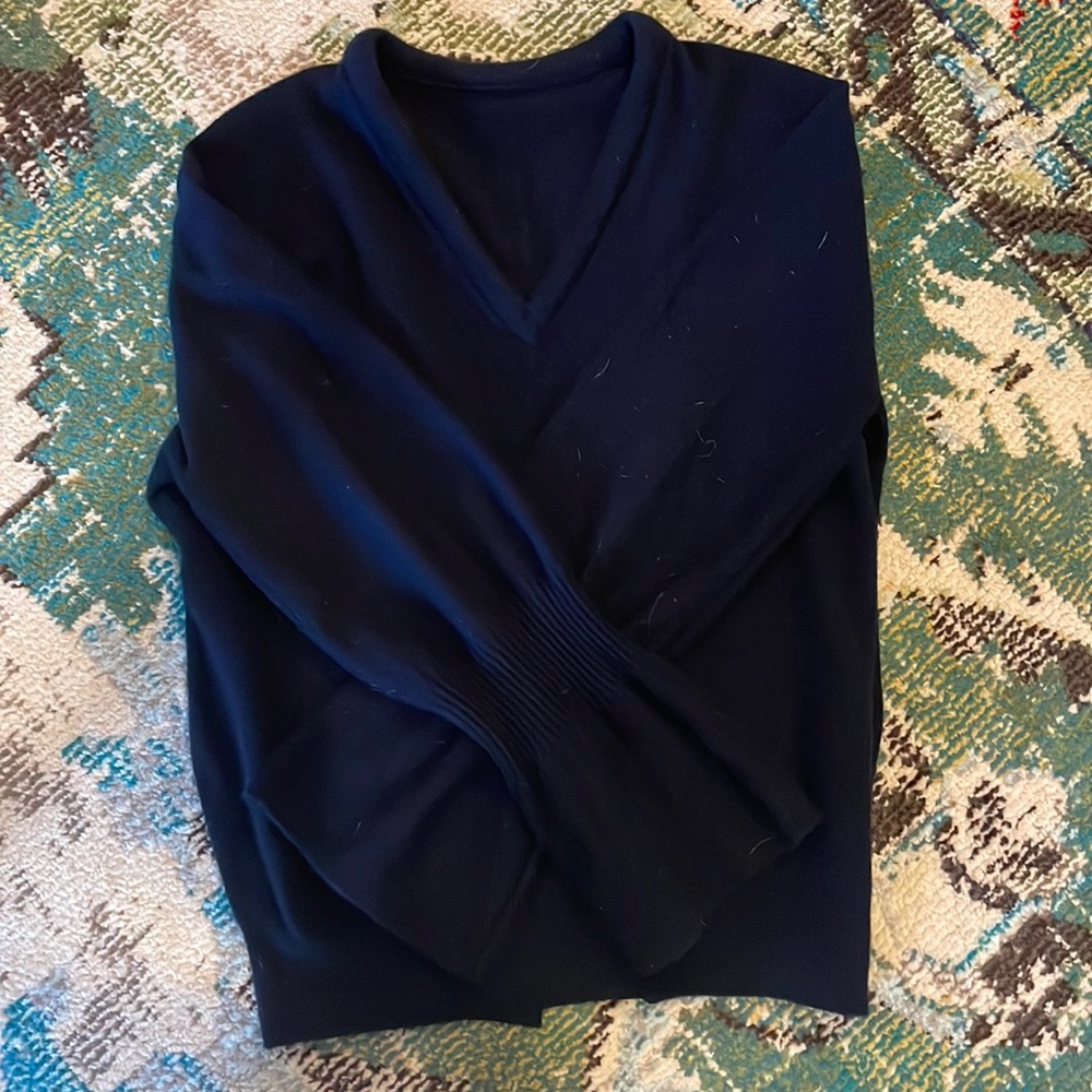 Navy cashmere v neck sweater
